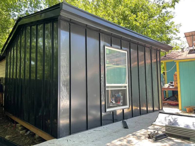 Black standing seam metal wall panels for Metal Roof Installation in New Hempstead